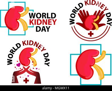 World Kidney Day Template Set Stock Vector
