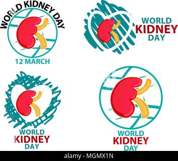 World Kidney Day Template Set Stock Vector