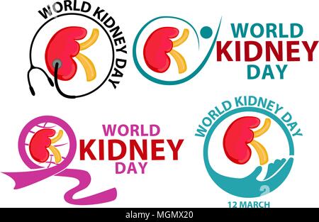 World Kidney Day Template Set Stock Vector