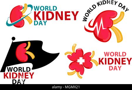 World Kidney Day Template Set Stock Vector