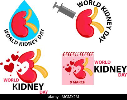 World Kidney Day Template Set Stock Vector