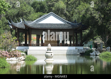 Pagoda in Japanese Gardens at The Huntington, Los Angeles Stock Photo