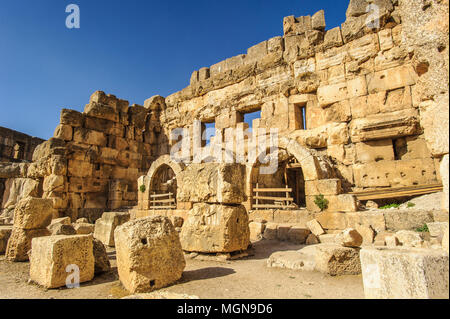 Baalbek, Lebanon. The largest and best preserved Roman ruins. UNESCO World Heritage Site Stock Photo