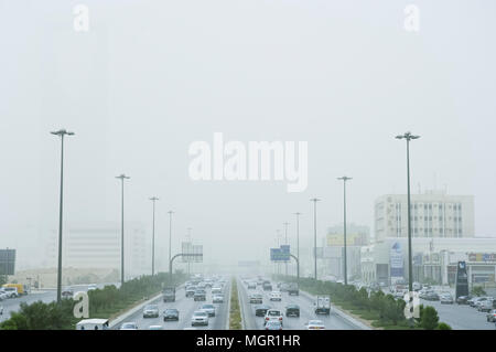 Sand Storm in Riyadh City, Saudi Arabia, 05-02-2006 Stock Photo