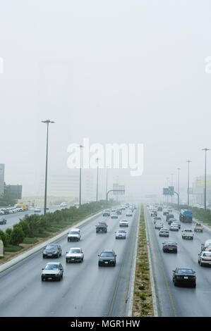 Sand Storm in Riyadh City, Saudi Arabia, 05-02-2006 Stock Photo