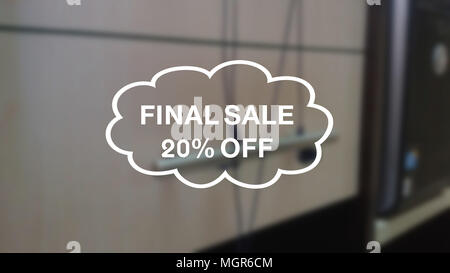 Final sale 20% off word with blurring business background Stock Photo
