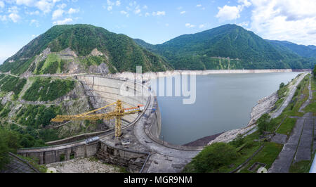 The Enguri hydroelectric power station HES. Stock Photo