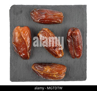 Dates on slate isolated Stock Photo