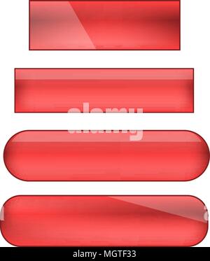 vector web buttons set - red Stock Vector