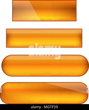 vector web buttons set - orange Stock Vector