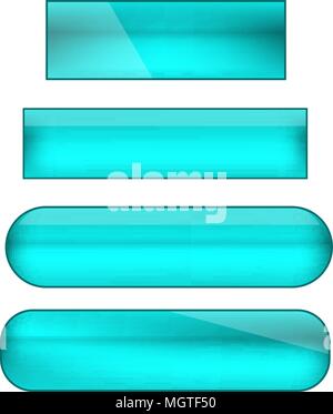 vector web buttons set - blue Stock Vector