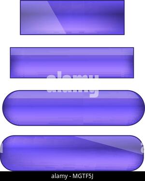 vector web buttons set - violet Stock Vector