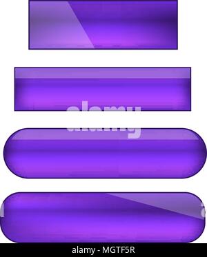 vector web buttons set - violet Stock Vector