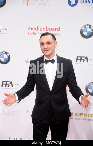 Berlin, Germany. 27th Apr, 2018. Franz Rogowski at the presentation of the German Film Prize 2018 at Messe Berlin. Berlin, 27.04.2018 | usage worldwide Credit: dpa/Alamy Live News Stock Photo