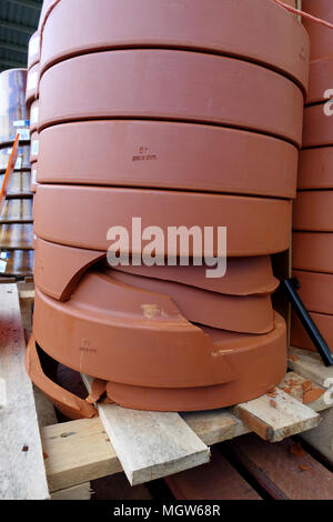 Stack of Terracotta pots on display Stock Photo - Alamy