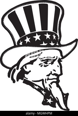 Uncle Sam - Retro Ad Art Illustration Stock Vector