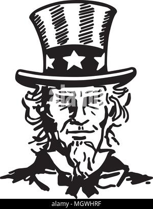 Uncle Sam 2 - Retro Clipart Illustration Stock Vector