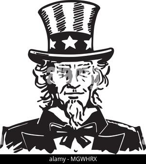 Uncle Sam 3 - Retro Clipart Illustration Stock Vector