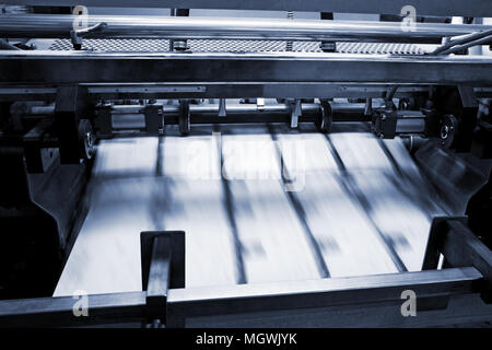 polygraphic process in a modern printing house Stock Photo