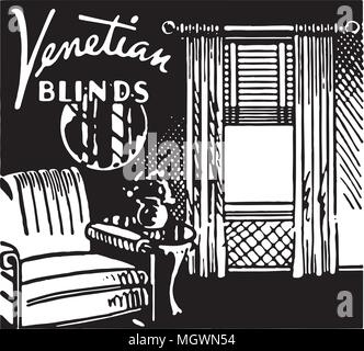 Venetian Blinds - Retro Ad Art Banner Stock Vector
