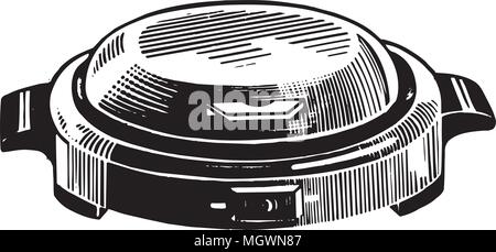 Waffle Iron - Retro Clipart Illustration Stock Vector
