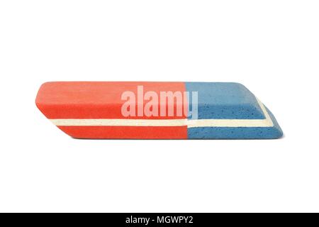 Rubber eraser for pencil and ink pen isolated on white background Stock Photo