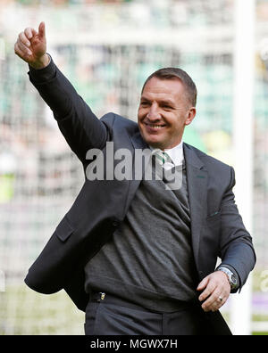 Celtic Manager Brendan Rodgers Celebrates At The End Of The Cinch ...