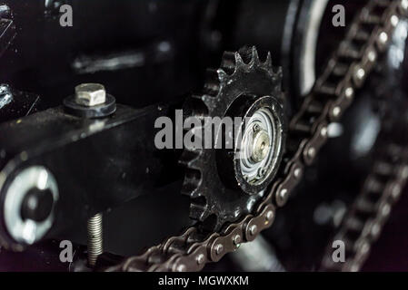 Example of gear and chain drive shaft Stock Photo