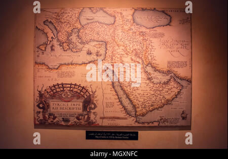 Turcici Imperii Descriptio, Abraham Ortelius, Dubai Museum Stock Photo