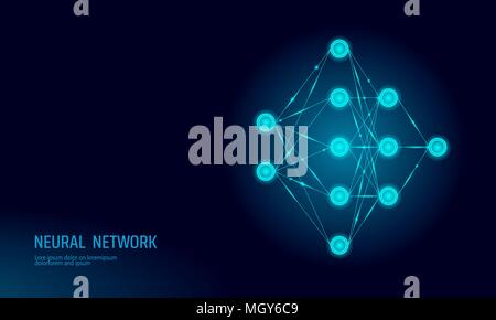 Neural net. Neuron network. Deep learning. Cognitive technology concept ...