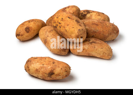 Fresh picked raw whole Diamant potatoes from Cyprus isolated on white background Stock Photo
