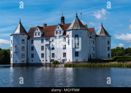 Gluecksburg Castle, moated castle, home to many European kings and quuens,Gluecksburg, Schleswig-Holstein, Germany, Europe Stock Photo