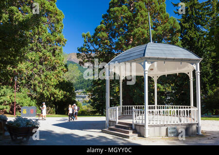 New zealand queenstown Ornamental bandstand in Queenstown gardens in downdown queenstown otago South Island New Zealand Stock Photo