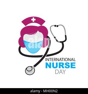 International Nurses Day, May 12. Vector illustration of happy nurse day. vector image. Stock Vector