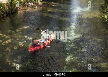 Kayaking the Silver Springs River in Ocala, Florida USA Stock Photo