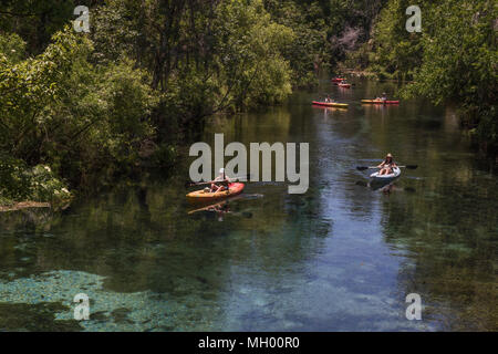 Kayaking the Silver Springs River in Ocala, Florida USA Stock Photo