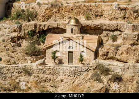 The monastery of Saint George of Choziba in Judaean Desert near Jericho in the Holy Land, Israel Stock Photo