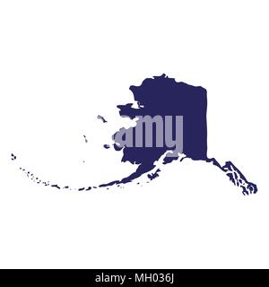 Map of the U.S. state of Alaska  Stock Vector