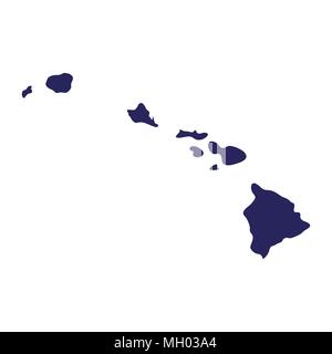 map of the U.S. state of Hawaii  Stock Vector