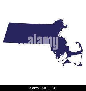 map of the U.S. state  Massachusetts  Stock Vector