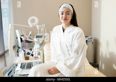 Happy Client in Cosmetology Clinic Stock Photo