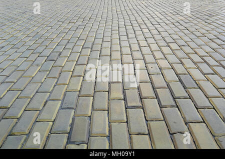 The center of capital of Bulgaria, Sofia, is paved with yellow cobble stones Stock Photo