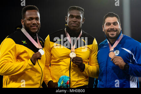 Men's Discus Medal Ceremony-Commonwealth Games 2018 Stock Photo