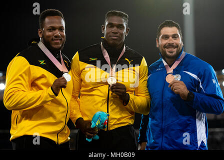 Men's Discus Medal Ceremony-Commonwealth Games 2018 Stock Photo