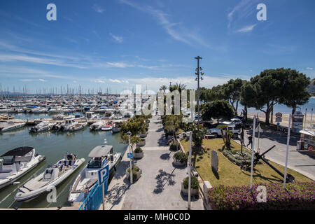 The marina at Port Alcudia, Majorca (Mallorca), Balearic Islands, Spain, Europe Stock Photo