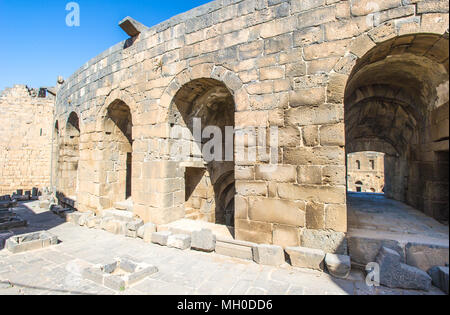 Roman ruins north of the citadel. Bosra, Syria Stock Photo