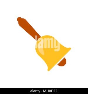 Bell alarm vector icon in flat style. Bell jingle illustration on white isolated background. Gong business concept. Stock Vector