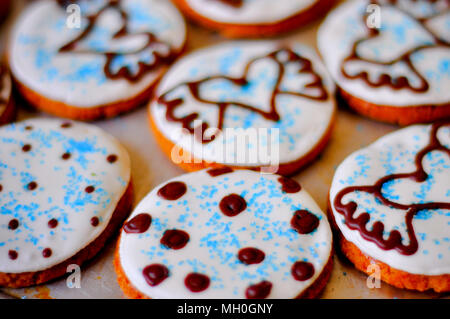 Hand painted sugar cookies. Stock Photo