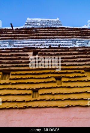 Traditional clay and silt homes in a village, Asir Province, Aseer, Saudi Arabia Stock Photo