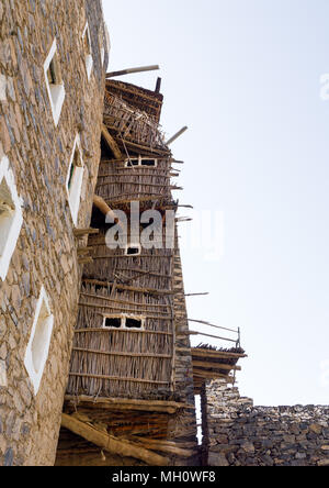 Rijal alma traditional village with typical aseeri architecture, Rijal Almaa Province, Rijal Alma, Saudi Arabia Stock Photo